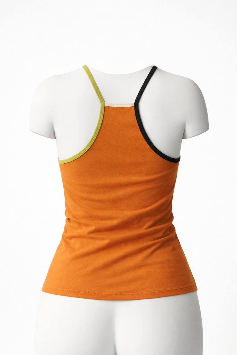 canottiera cotone rupe arancione back