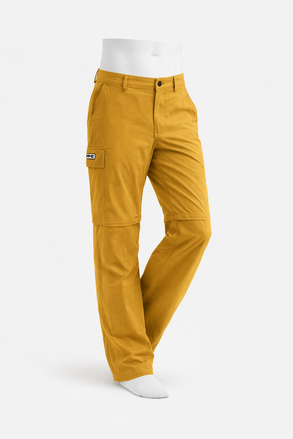 front view pantalone divisibile trekking tecnico giallo