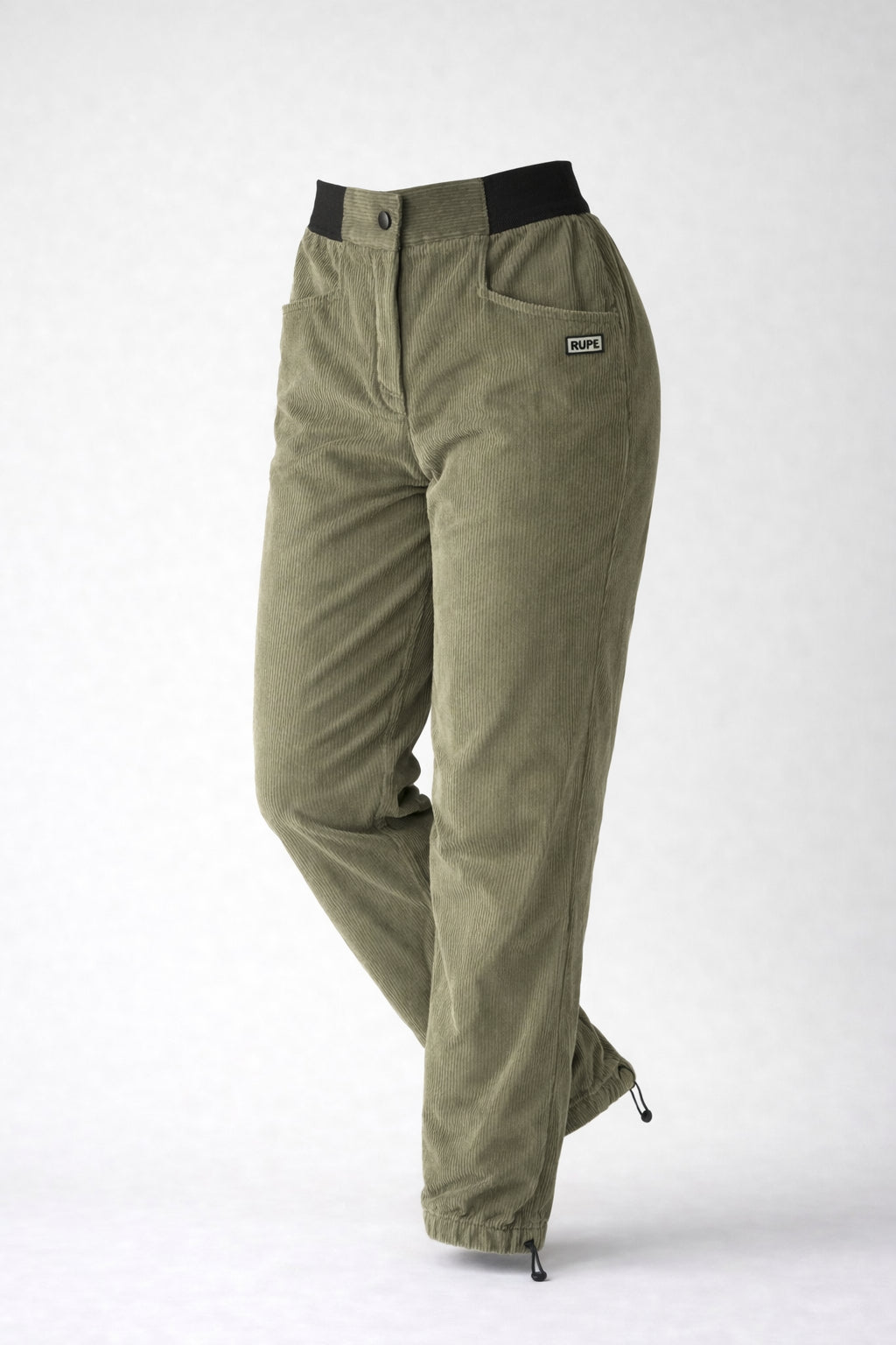 Pantalone Velluto Donna RILA - Verde Chiaro - Vista frontale - Rupe Clothing