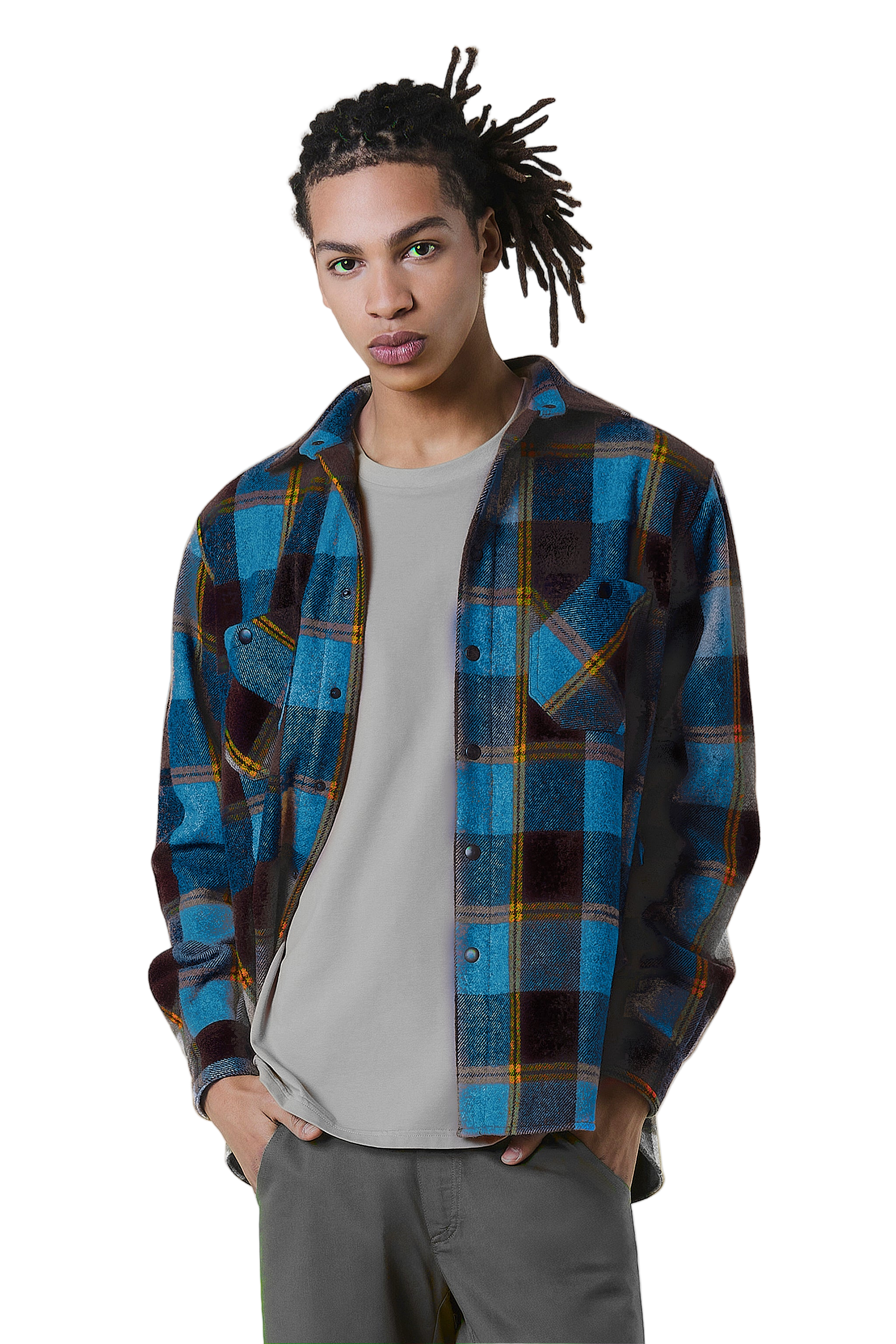 Chemise en flanelle de laine à carreaux