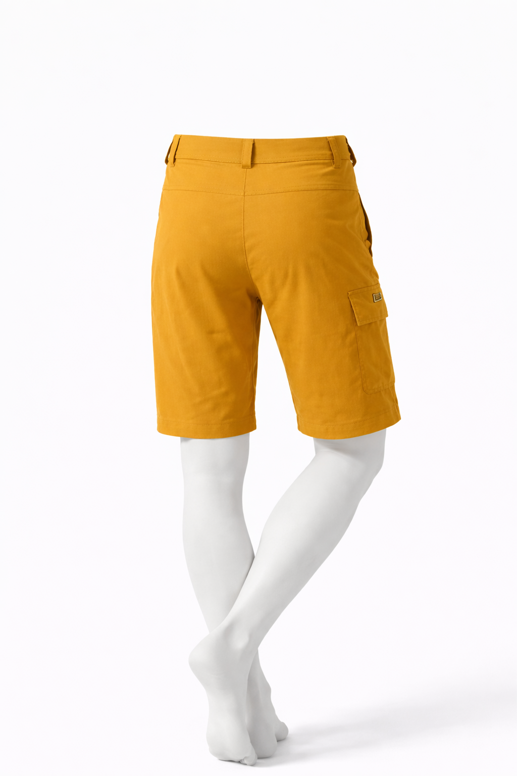 back view pantalone divisibile trekking tecnico giallo corto