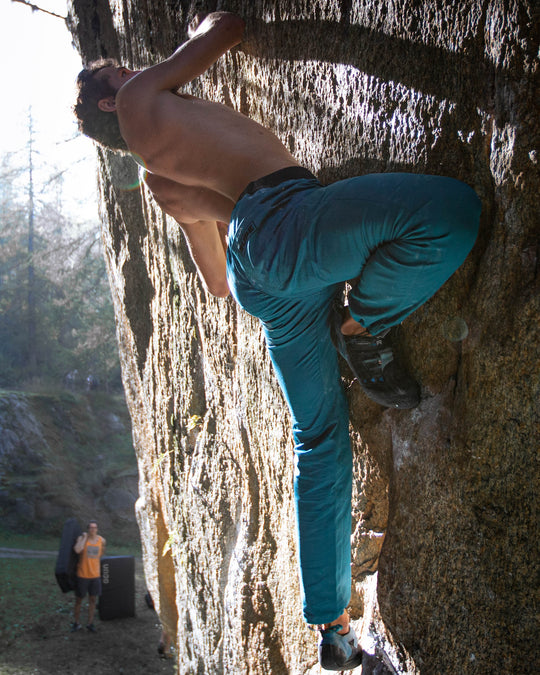 Edizione Limitata - Pantalone arrampicata PIRENEI - Ottanio uomo realizzato a mano