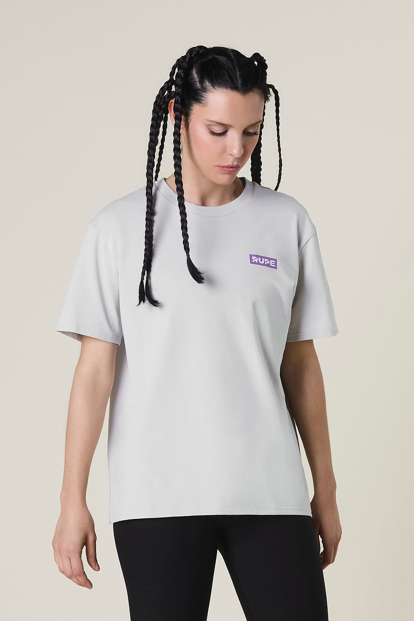 light gray t-shirt purple