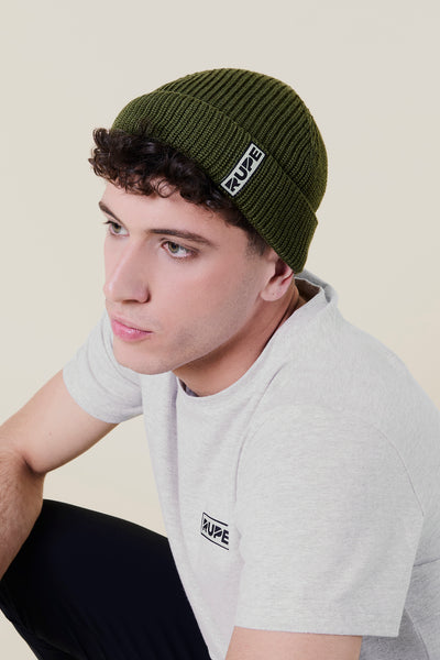 Docker Rupe Beanie Hat by Brazz - Military Green