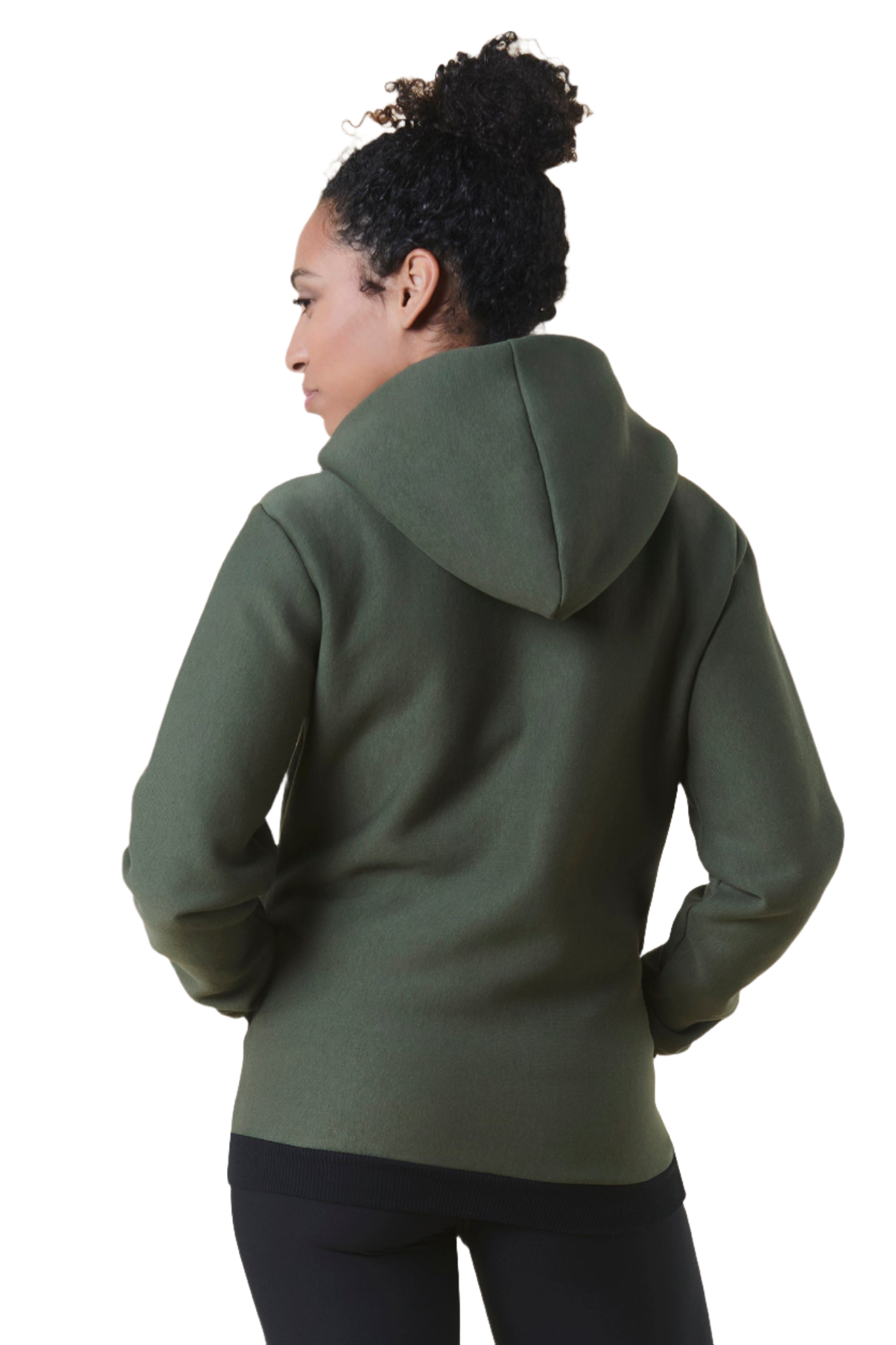 Felpa zip con Cappuccio - Donna - Verde Militare