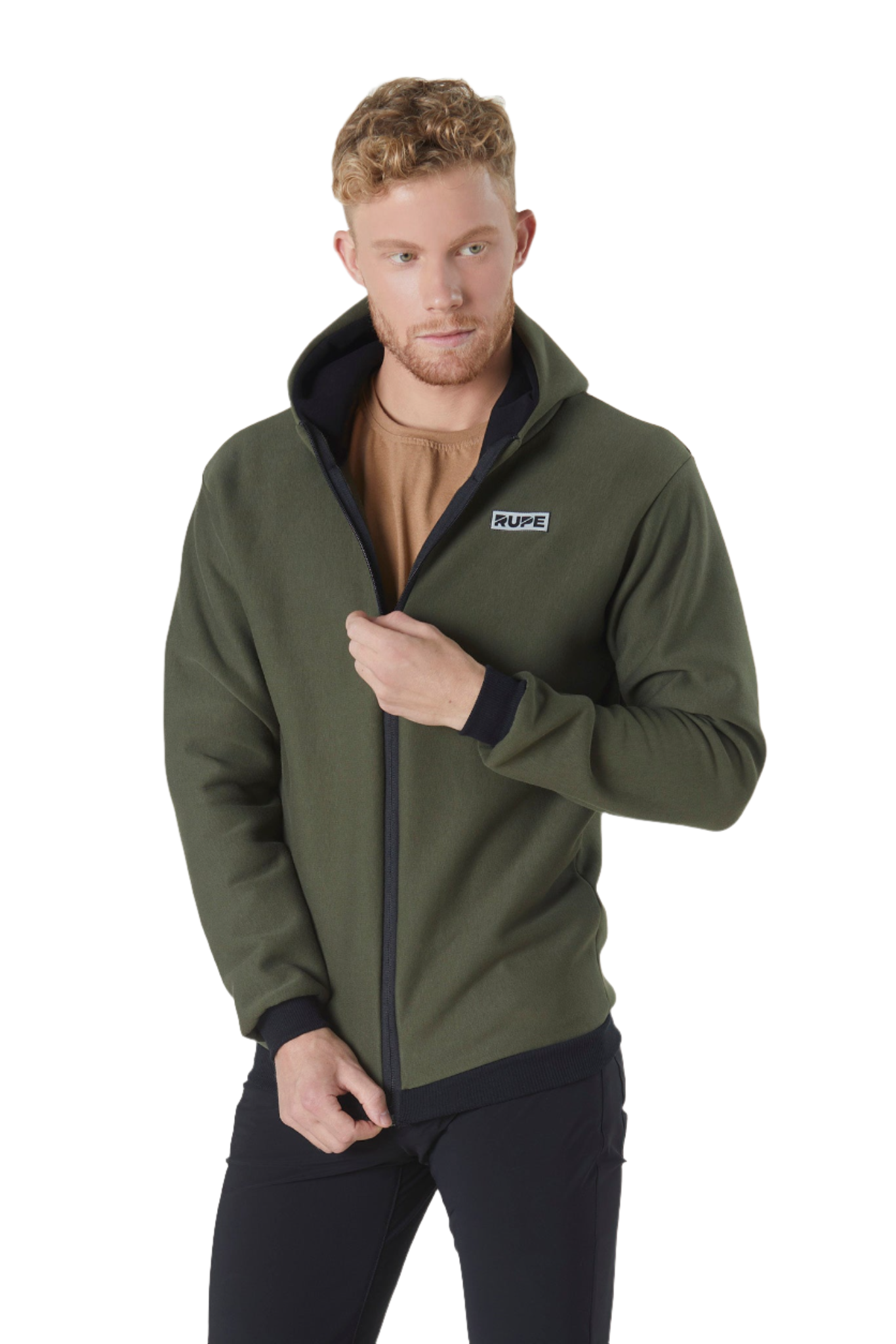 Felpa zip con Cappuccio - Uomo - Verde Militare