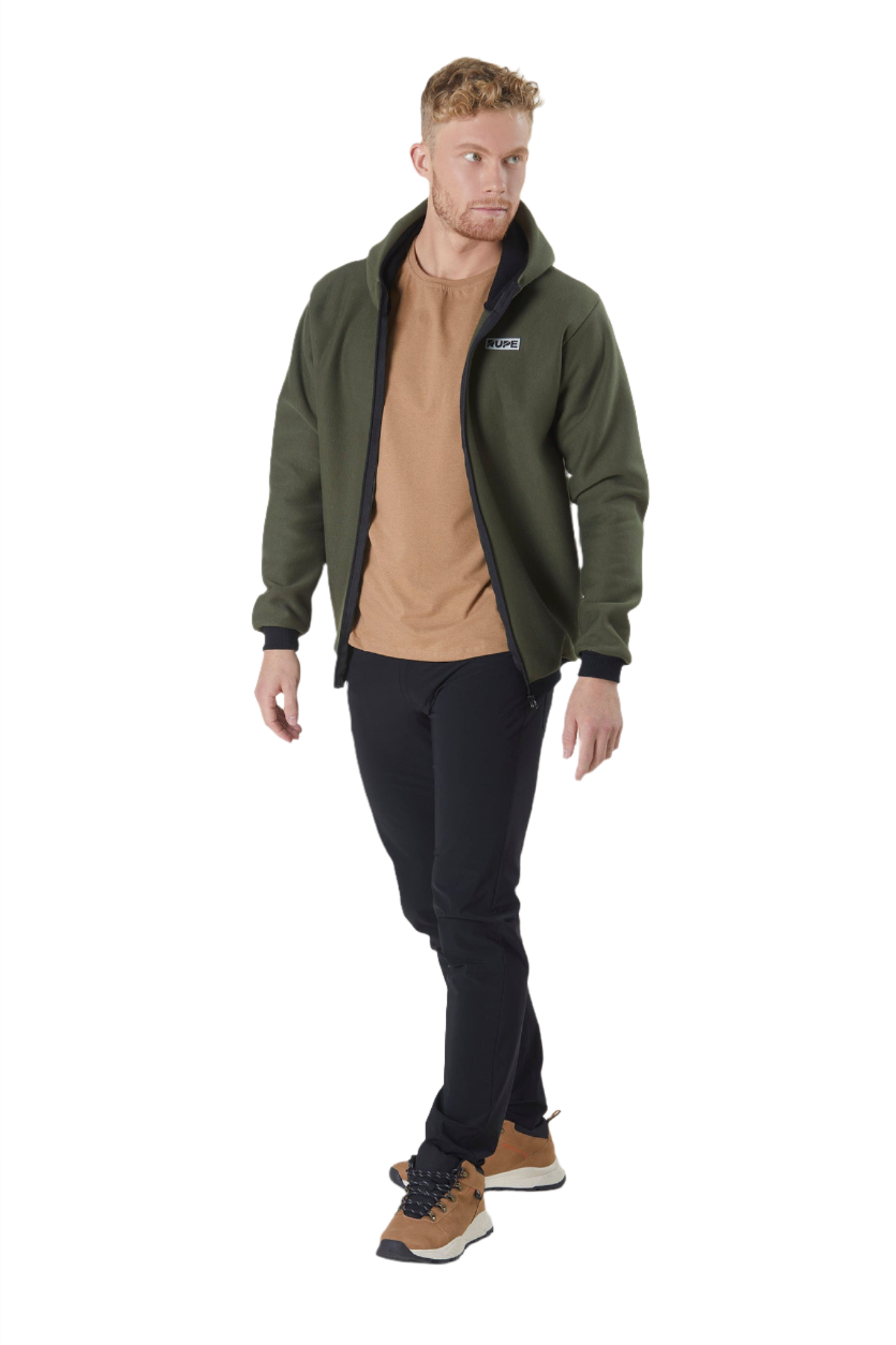 Felpa zip con Cappuccio - Uomo - Verde Militare