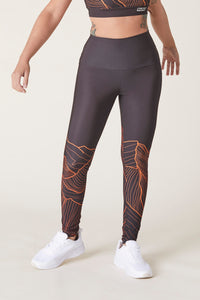 Women's Technical Leggings – Black Mountain Print